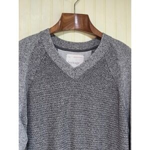Banana Republic Sweater Mens Extra Large Gray Heritage V Neck Raglan Pullover